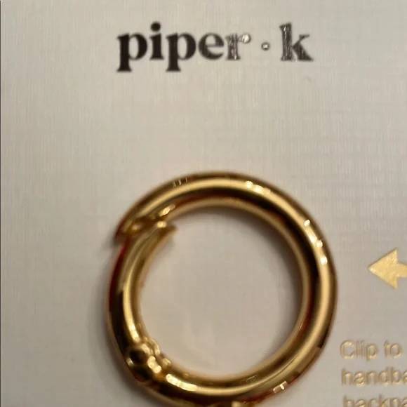 Piper K Gold and Blue Bag Charm & Key Chain - Picture 2 of 6